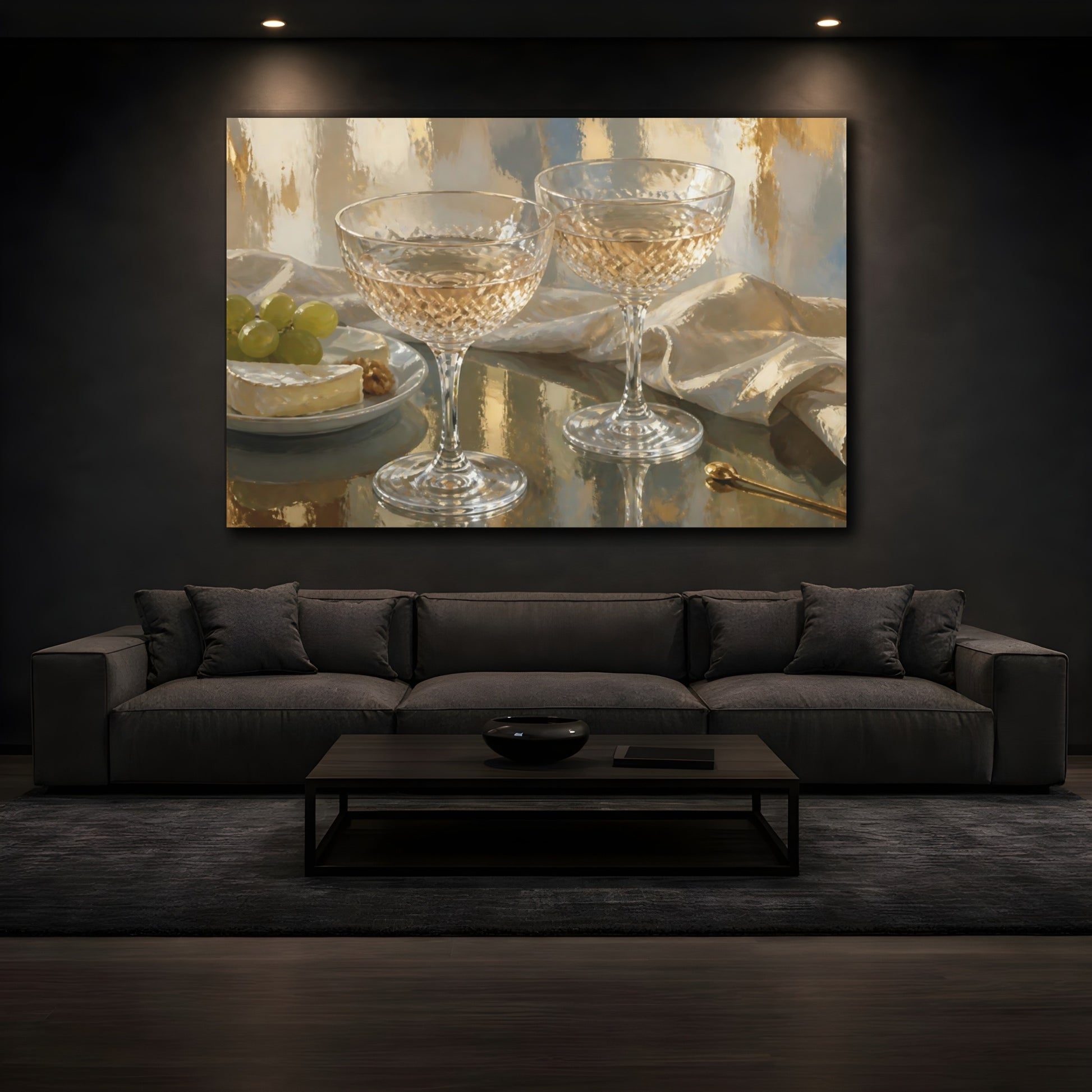 Mockup 3. Champagne Crystal Coupes shown as canvas print
