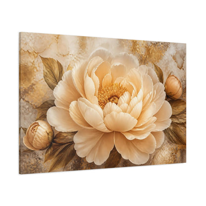 Side Mockup 1. Champagne Peony Flower shown as canvas print