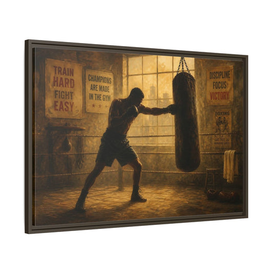 Main Mockup. Champion Training Session shown as framed canvas print