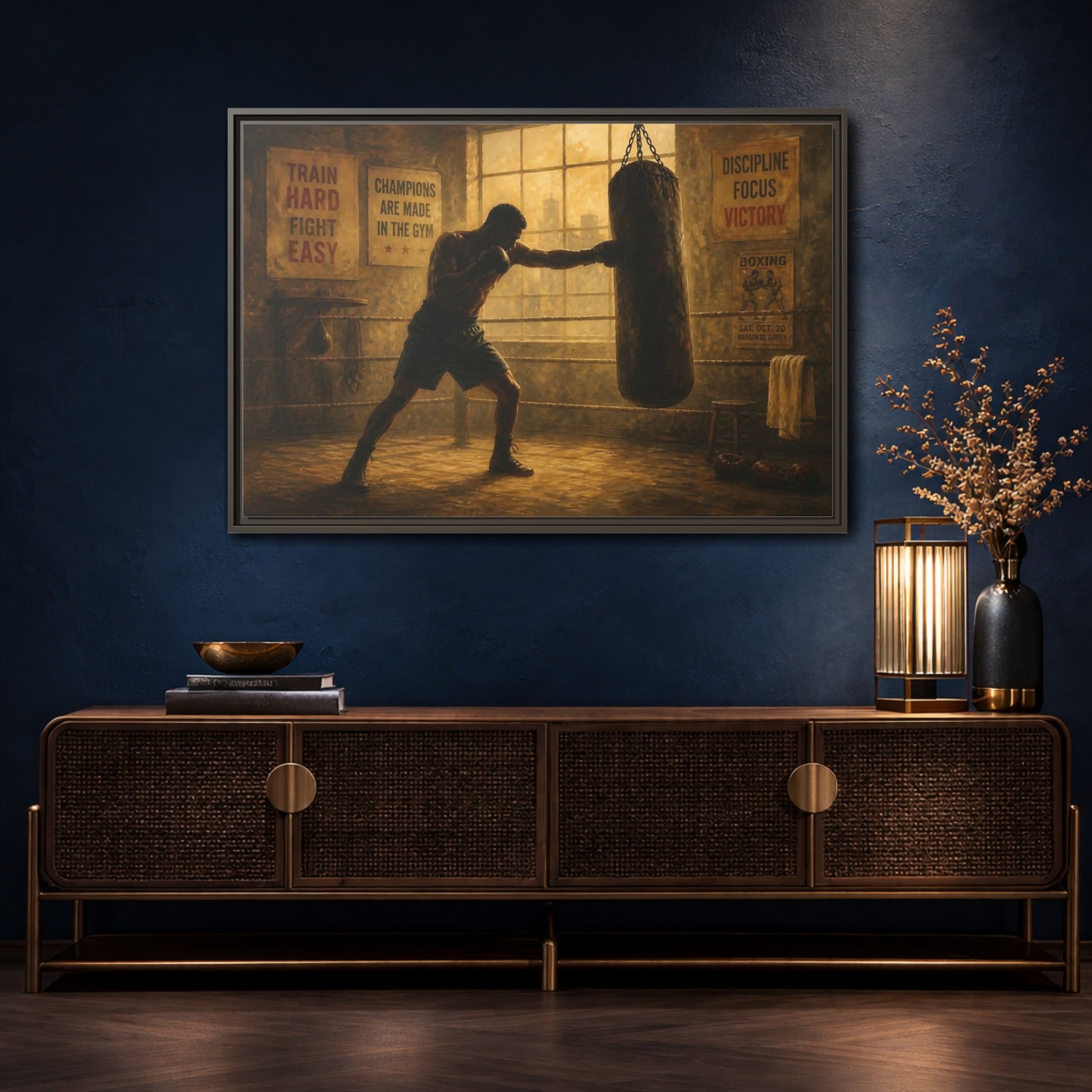 Mockup 4. Champion Training Session shown as framed canvas print