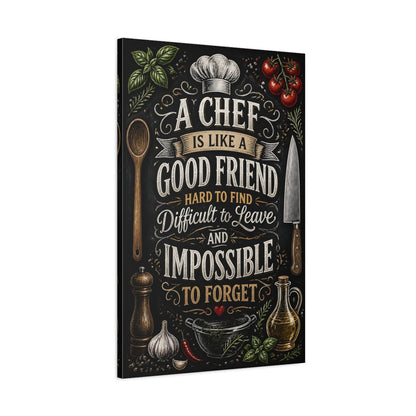 Main Mockup. Chef Quote Chalkboard Art shown as canvas print