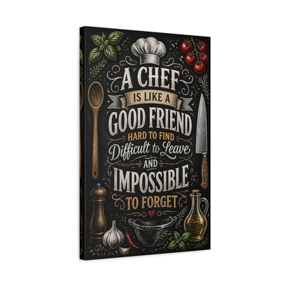 Side Mockup 3. Chef Quote Chalkboard Art shown as canvas print