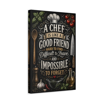 Side Mockup 4. Chef Quote Chalkboard Art shown as canvas print