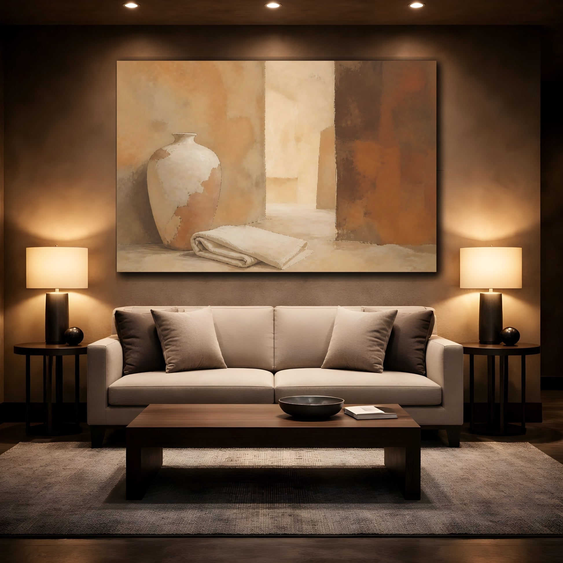 Mockup 2. Chipped Vase And Towel shown as canvas print