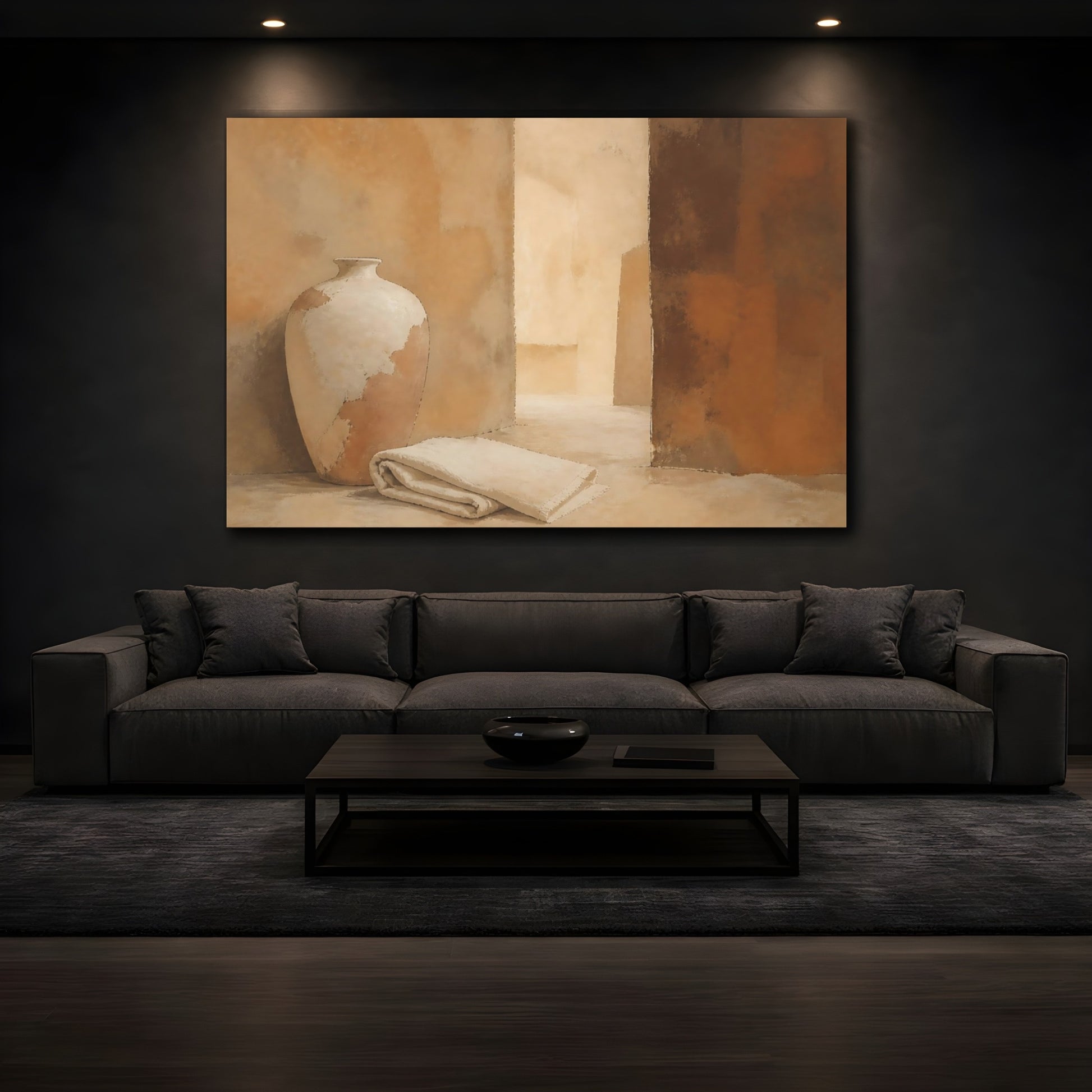 Mockup 3. Chipped Vase And Towel shown as canvas print