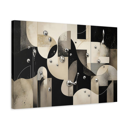 Side Mockup 3. Chrome Droplets Abstract shown as canvas print