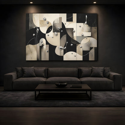 Mockup 3. Chrome Droplets Abstract shown as canvas print