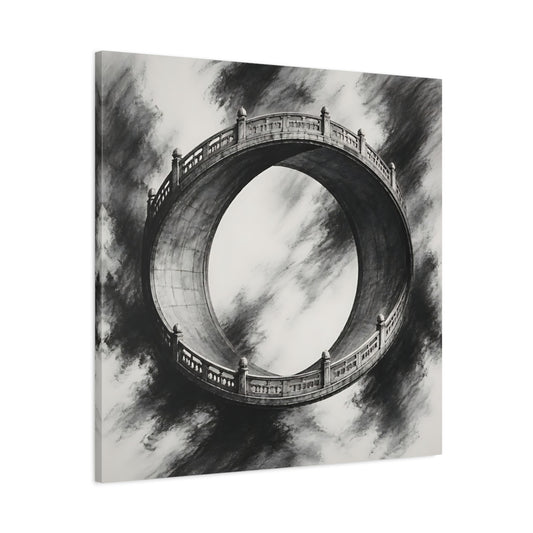 Main Mockup. Circular Bridge Illusion shown as canvas print