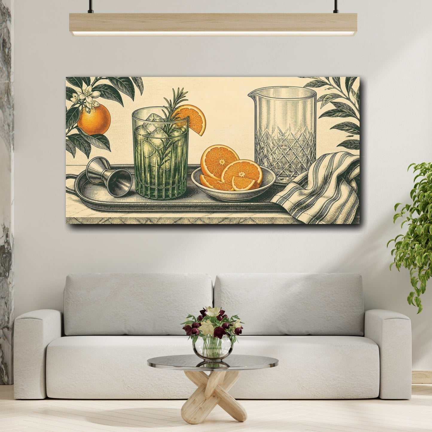 Mockup 2. Citrus Bar Still Life shown as canvas print