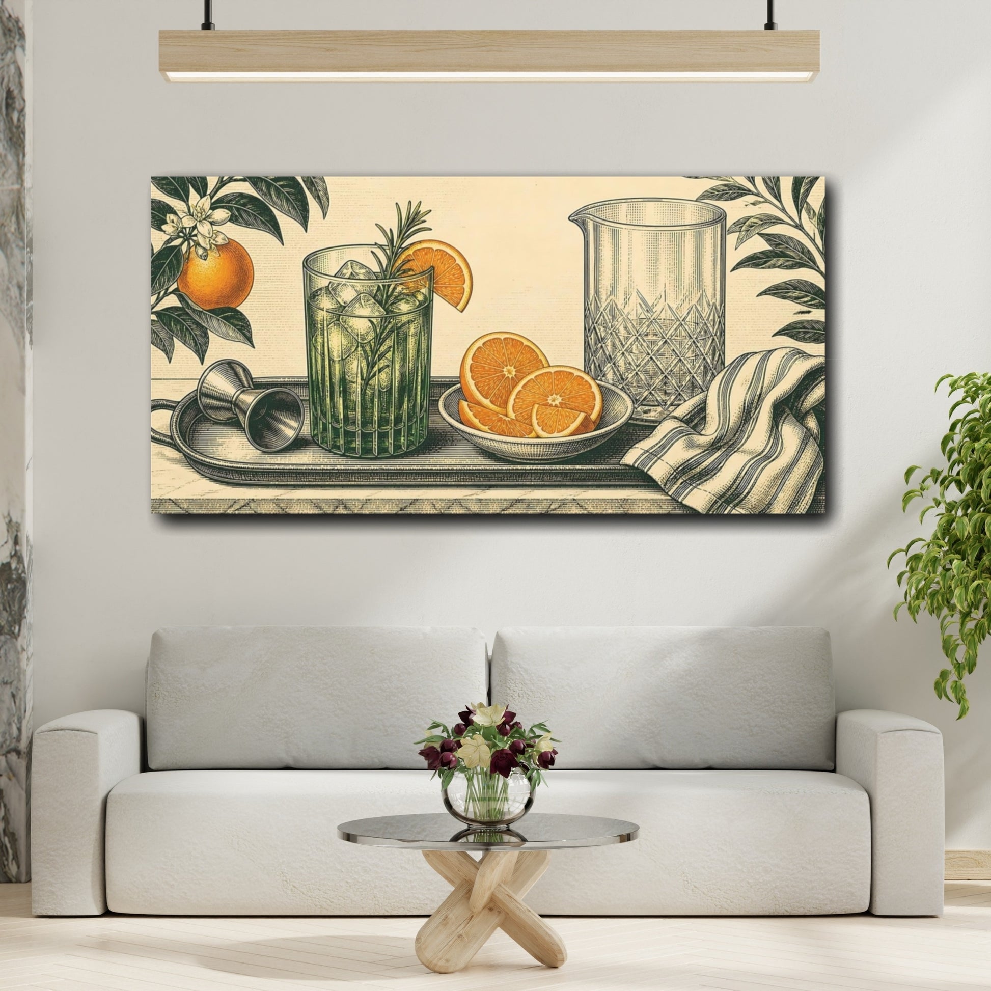 Mockup 2. Citrus Bar Still Life shown as canvas print