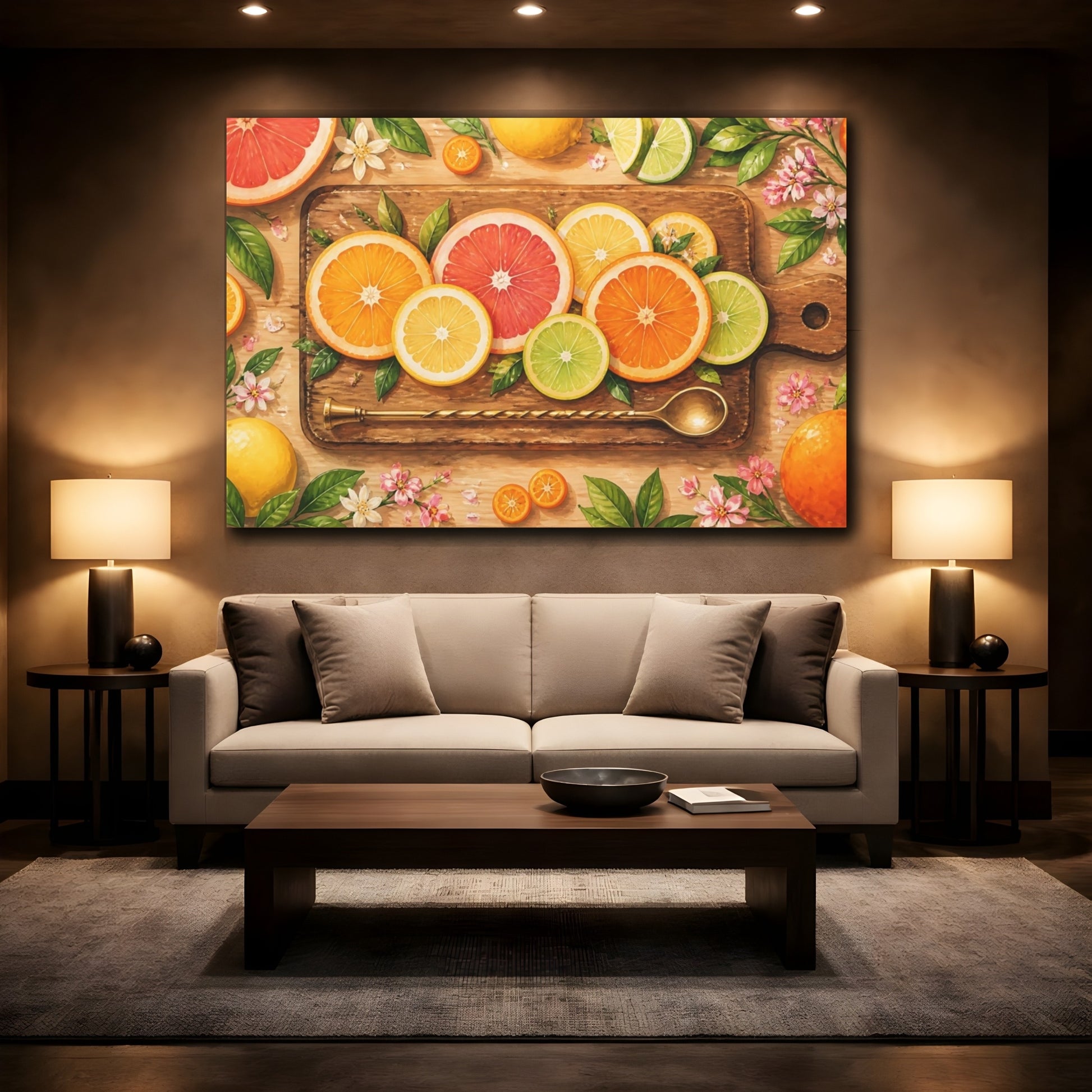Mockup 2. Citrus Tasting Board shown as canvas print