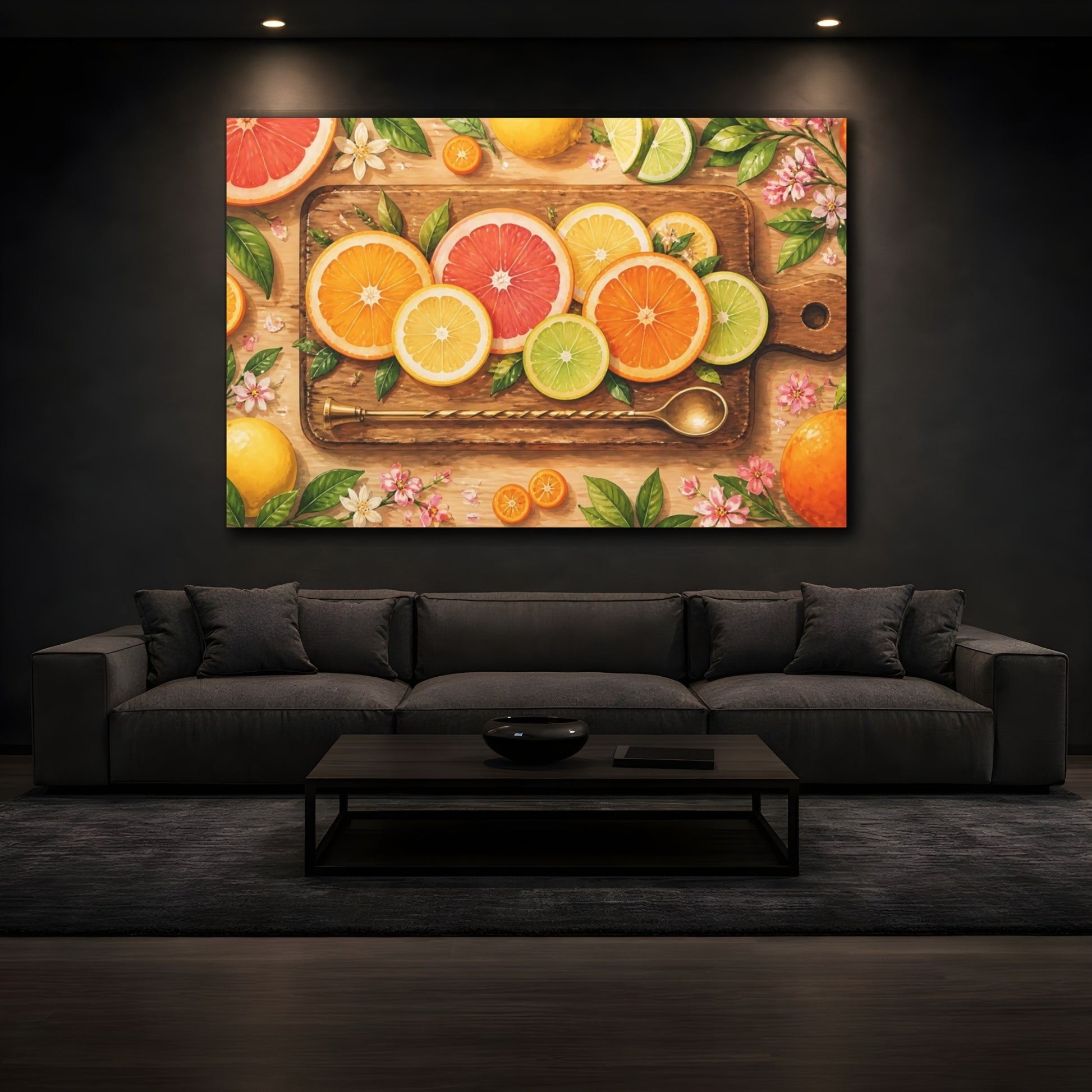 Mockup 3. Citrus Tasting Board shown as canvas print