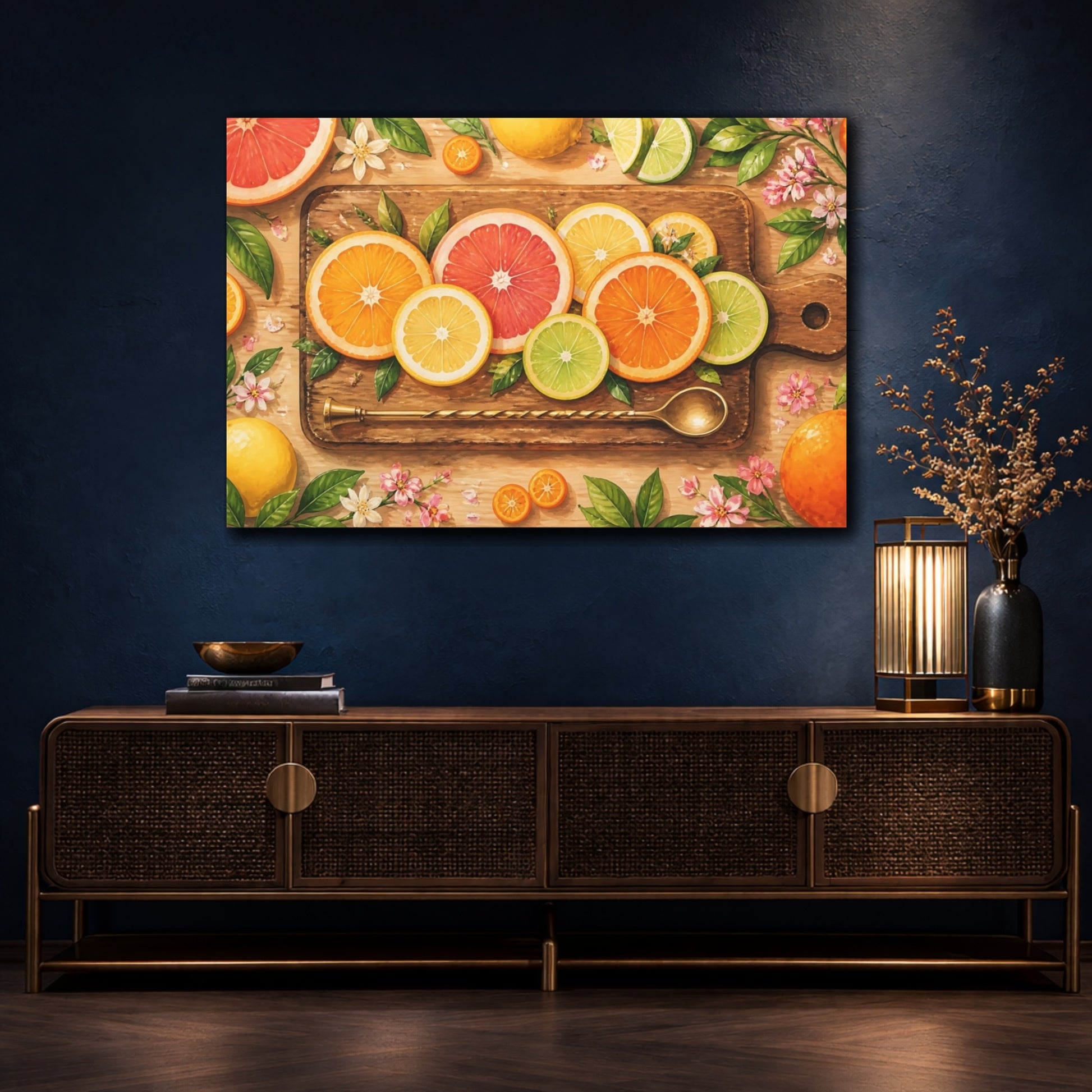 Mockup 4. Citrus Tasting Board shown as canvas print