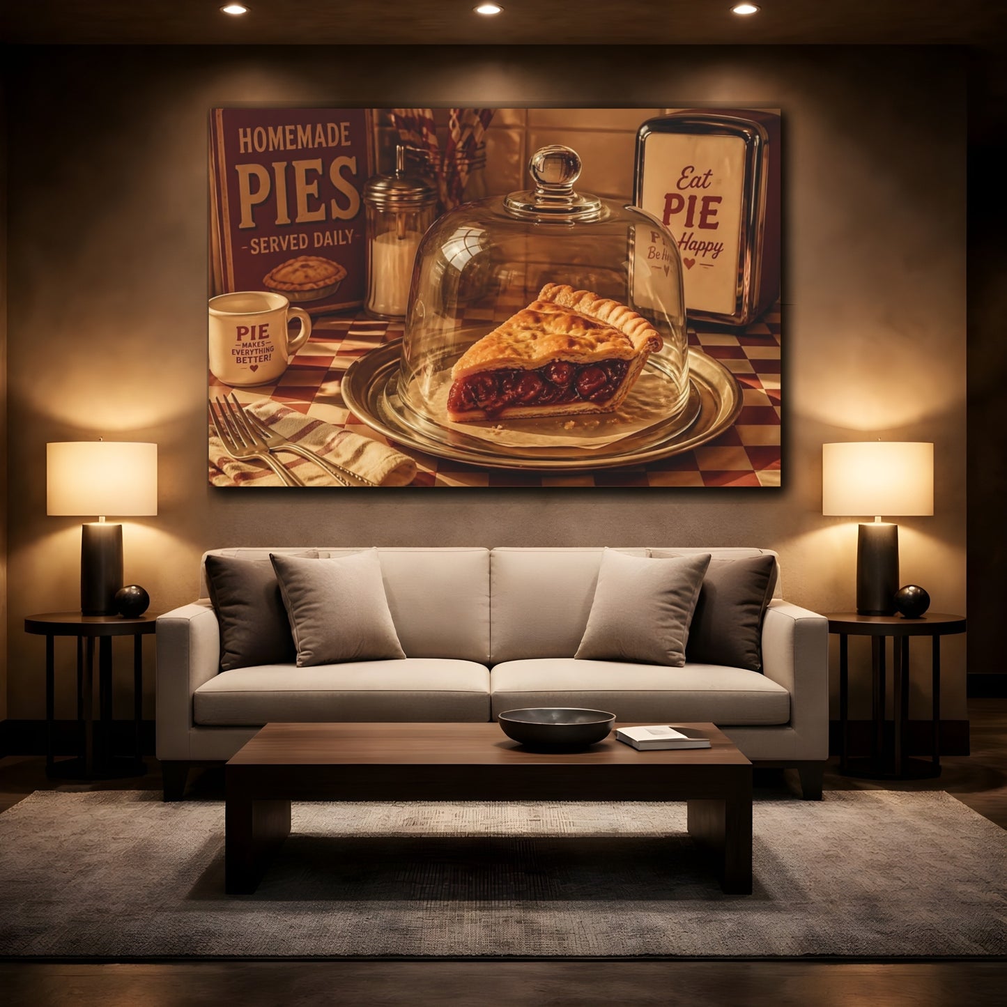 Mockup 2. Classic Cherry Pie Slice shown as canvas print