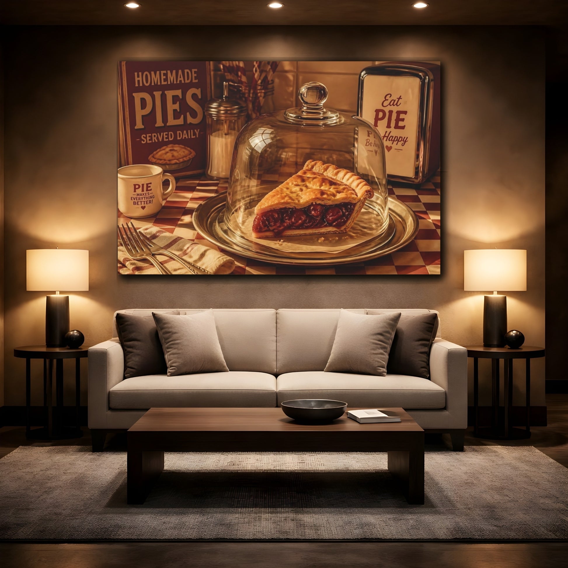 Mockup 2. Classic Cherry Pie Slice shown as canvas print