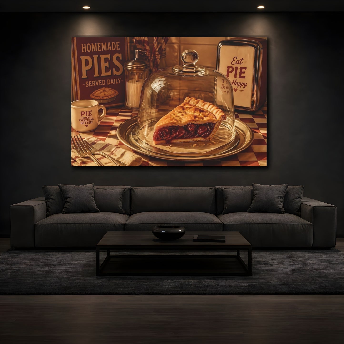 Mockup 3. Classic Cherry Pie Slice shown as canvas print