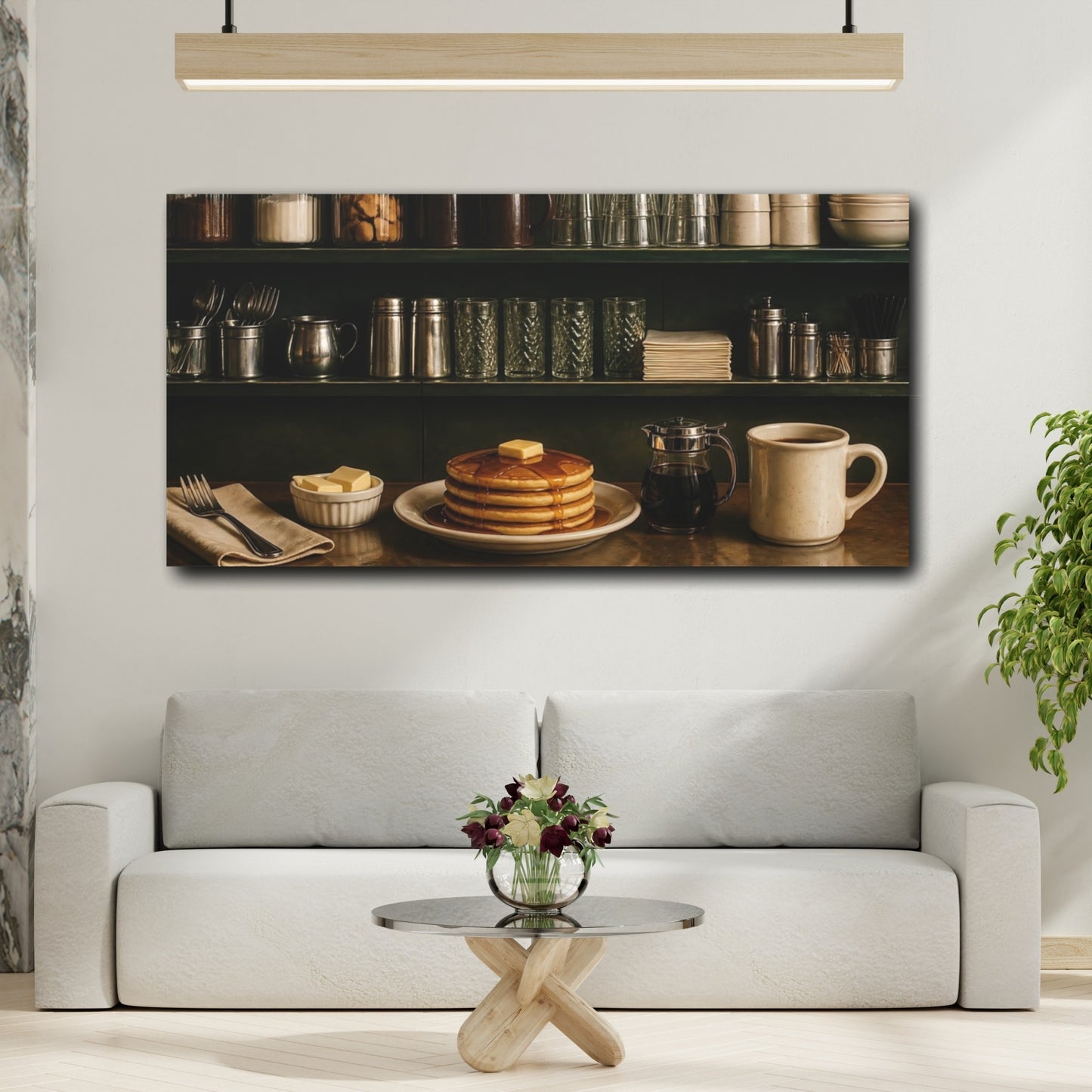 Mockup 2. Classic Diner Pancakes shown as canvas print