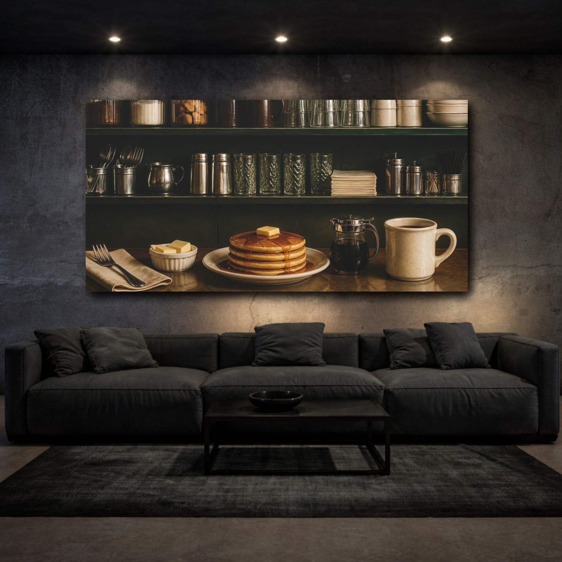 Mockup 3. Classic Diner Pancakes shown as canvas print