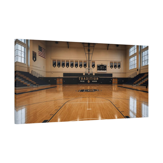 Main Mockup. Classic High School Gym shown as canvas print