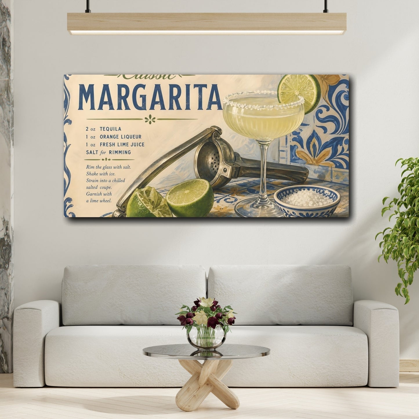 Mockup 2. Classic Margarita Cocktail shown as canvas print