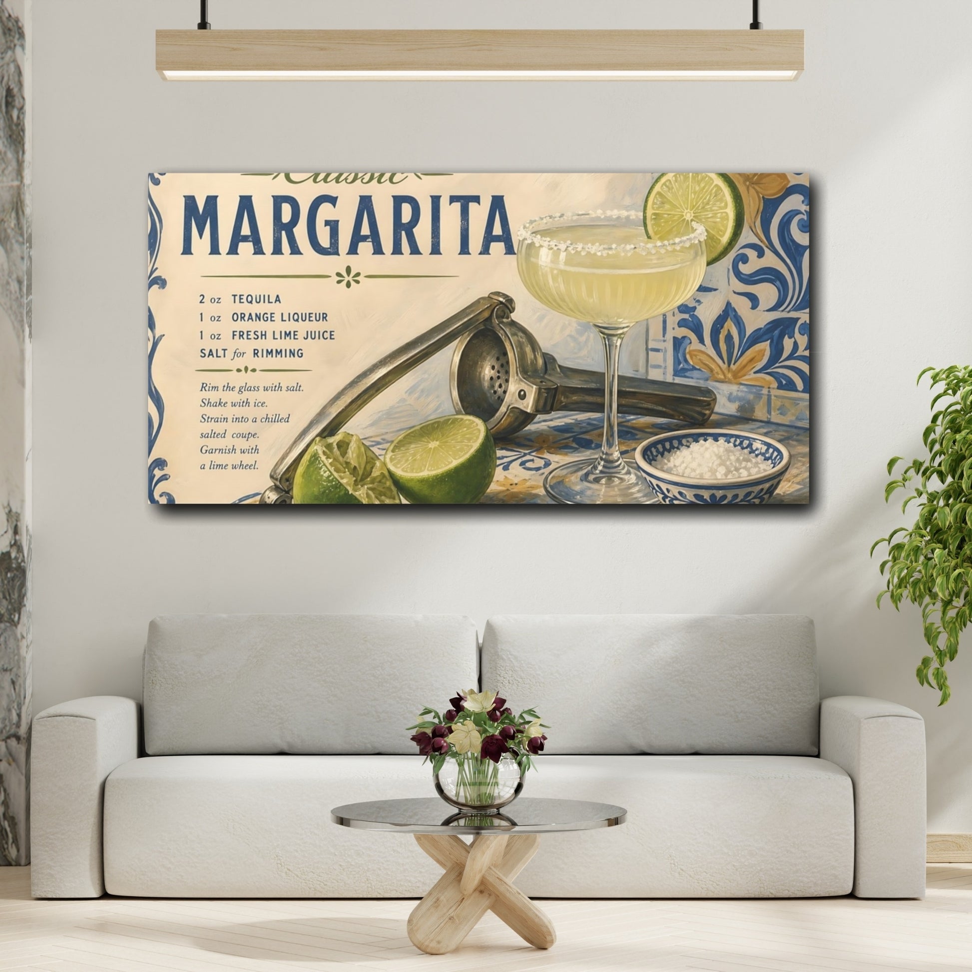Mockup 2. Classic Margarita Cocktail shown as canvas print
