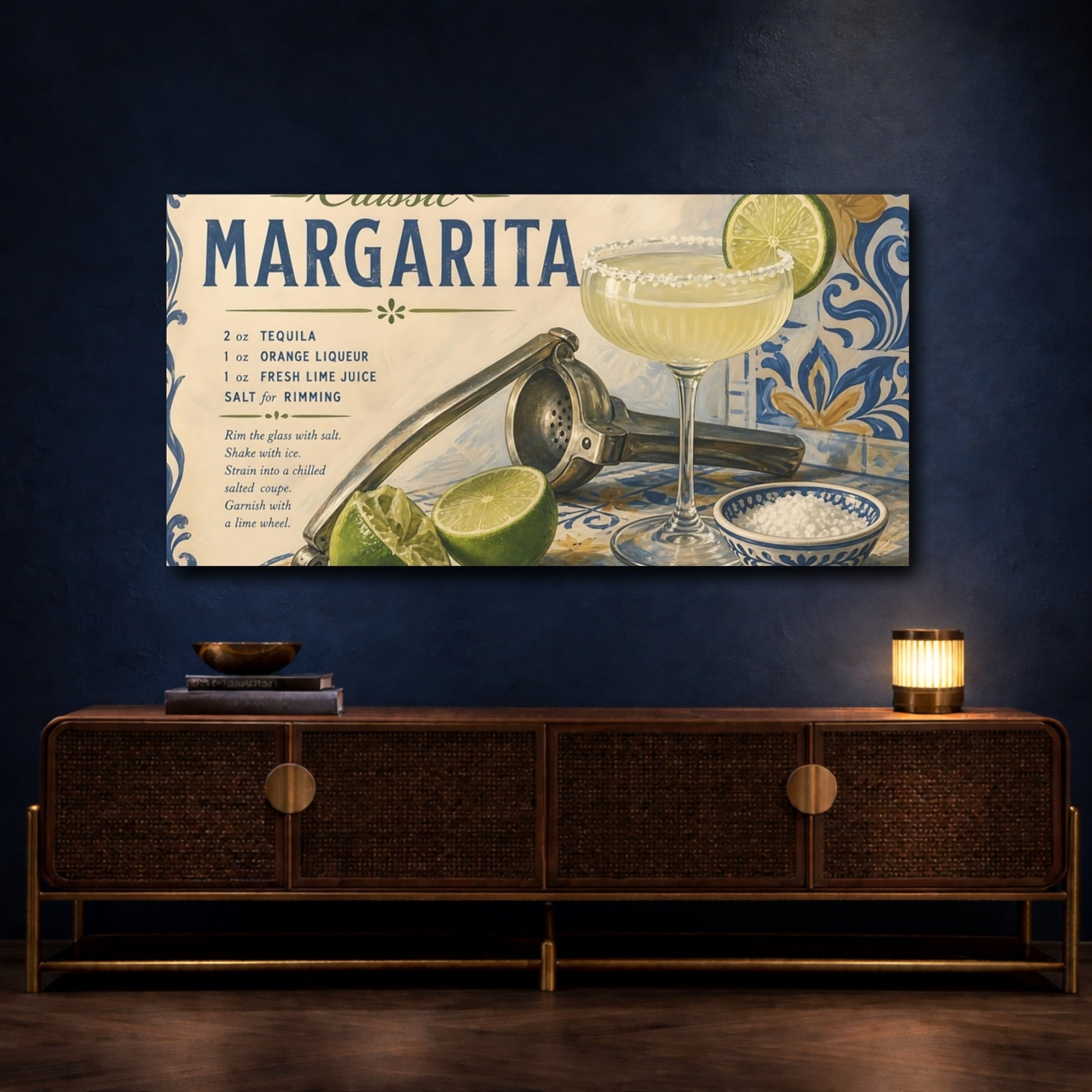 Mockup 4. Classic Margarita Cocktail shown as canvas print