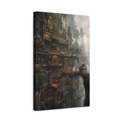 Side Mockup 4. Cliffside Archive Citadel shown as canvas print
