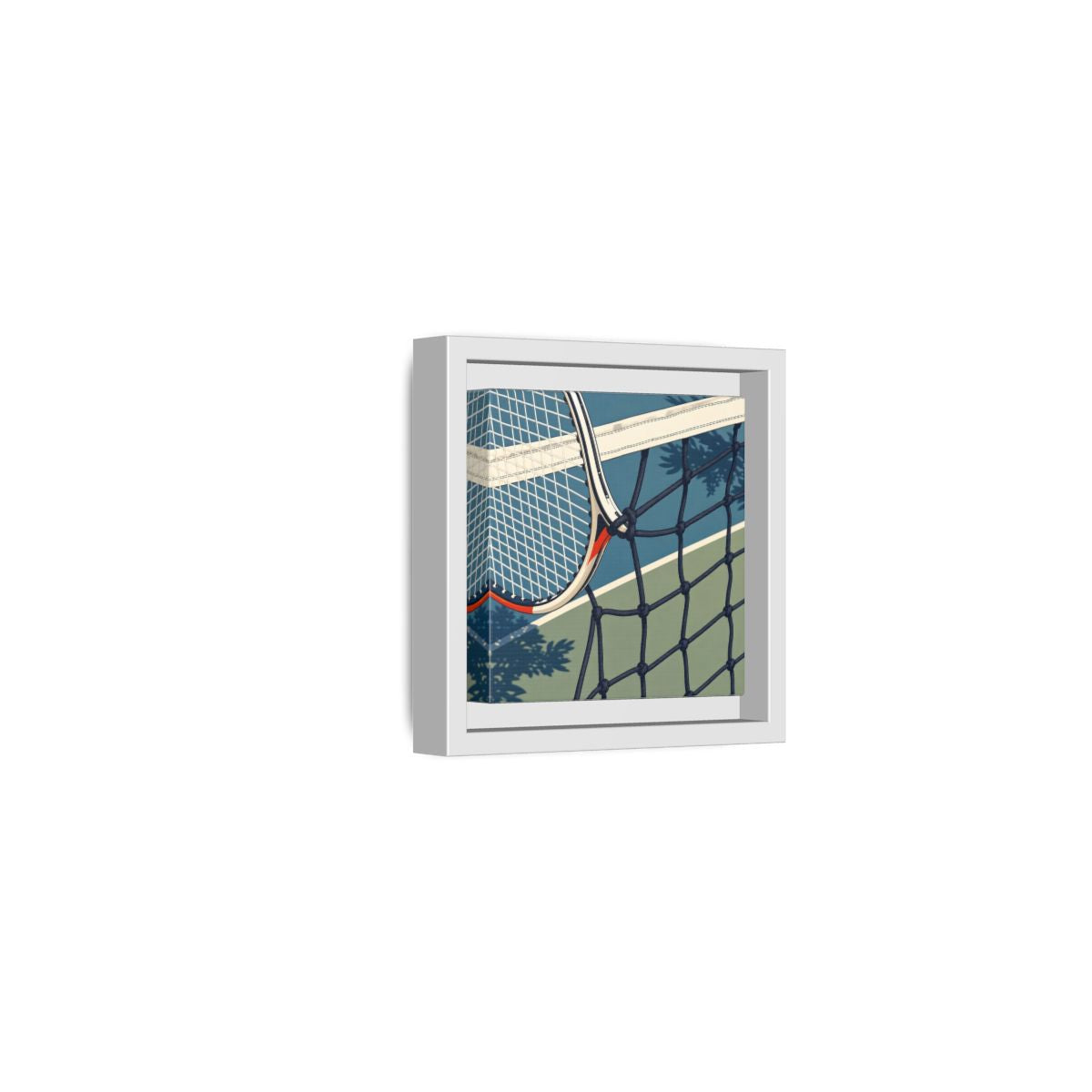 Side Mockup 22. Close-Up Tennis Racket shown as framed canvas print