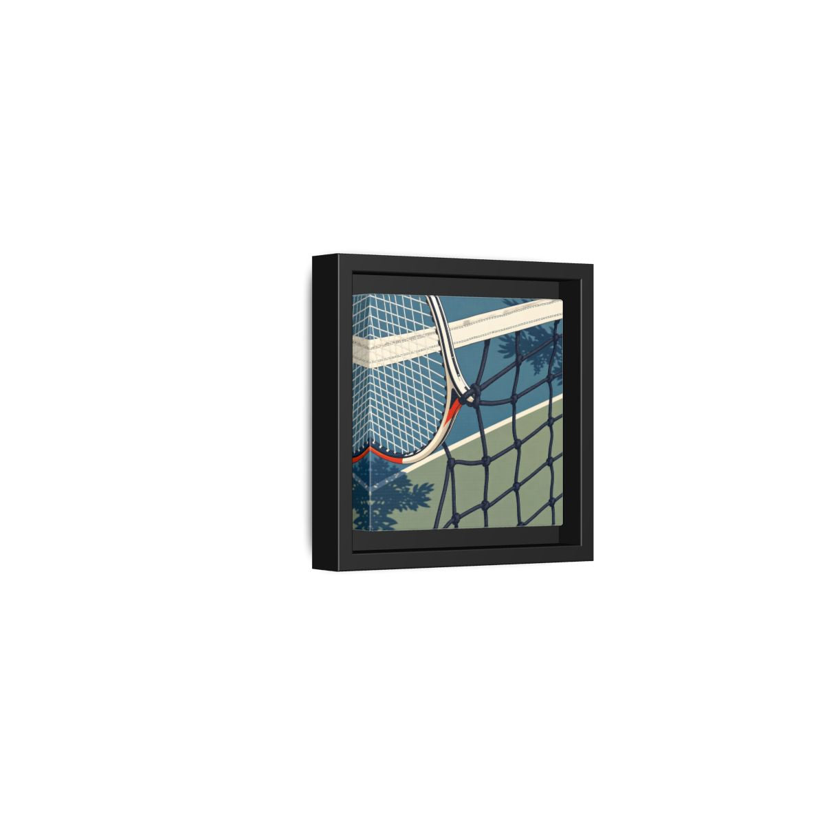 Side Mockup 24. Close-Up Tennis Racket shown as framed canvas print