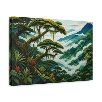 Side Mockup 4. Cloud Forest Landscape shown as canvas print