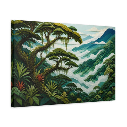 Side Mockup 3. Cloud Forest Landscape shown as canvas print