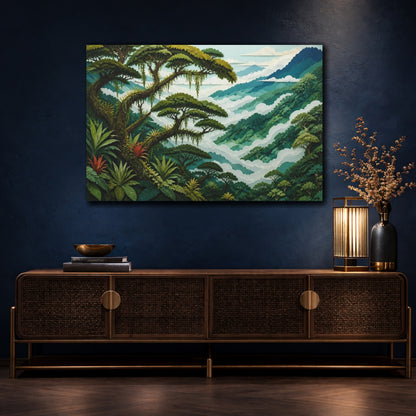 Mockup 4. Cloud Forest Landscape shown as canvas print