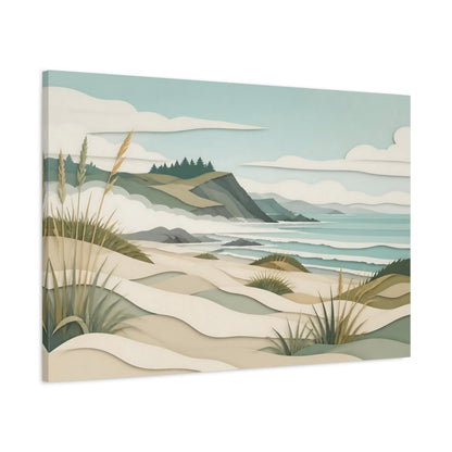 Main Mockup. Coastal Dune Landscape shown as canvas print