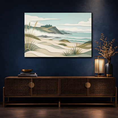 Mockup 4. Coastal Dune Landscape shown as canvas print