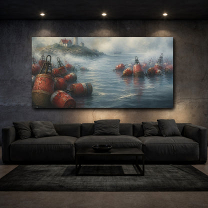 Mockup 3. Coastal Harbor Buoys shown as canvas print