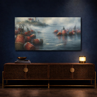 Mockup 4. Coastal Harbor Buoys shown as canvas print