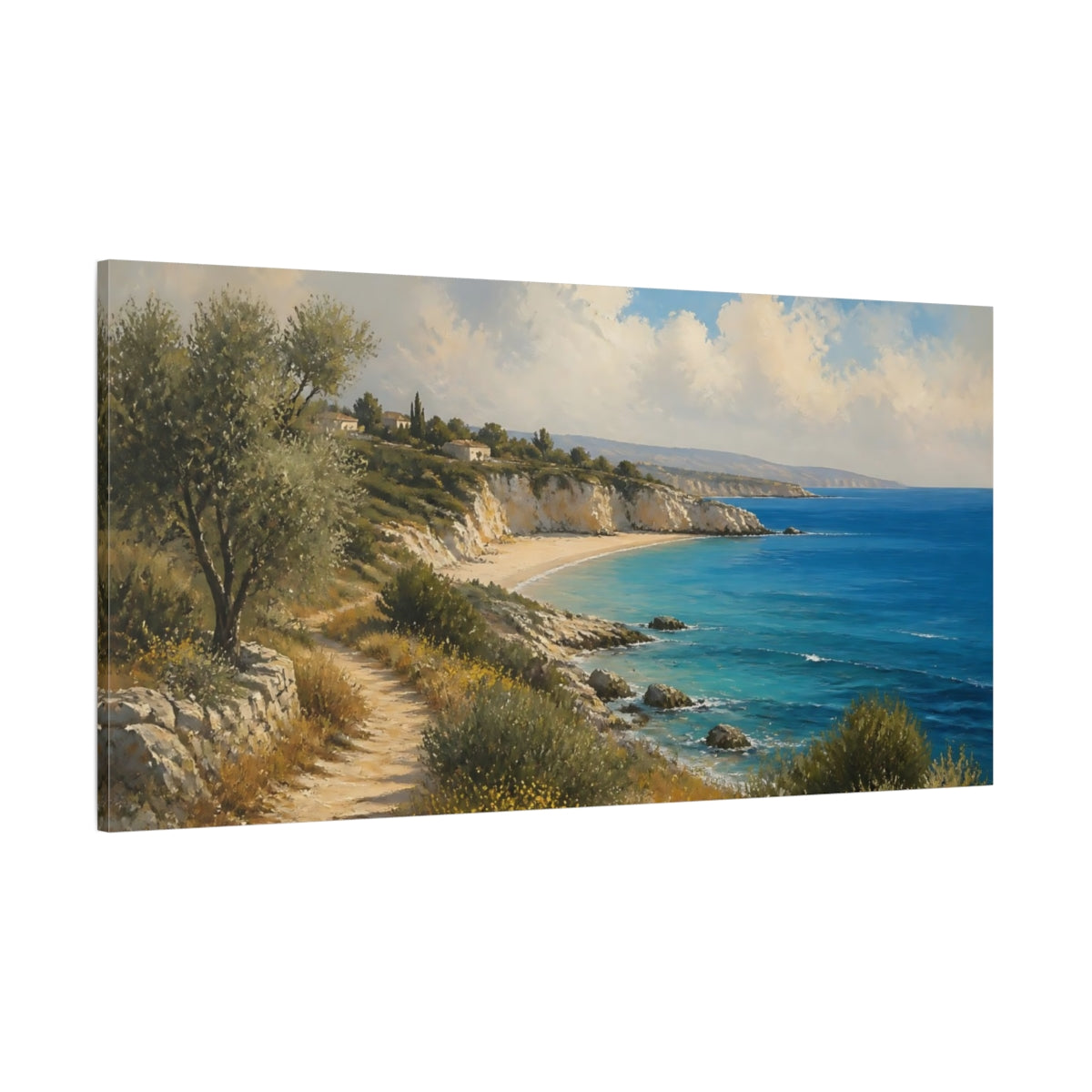 Side Mockup 2. Coastal Headland Path shown as canvas print