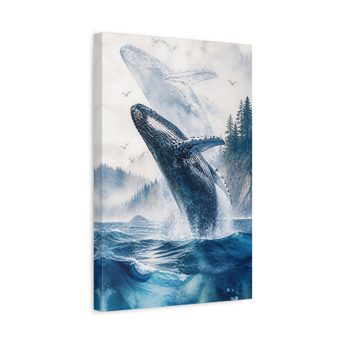 Side Mockup 4. Coastal Humpback Whale shown as canvas print