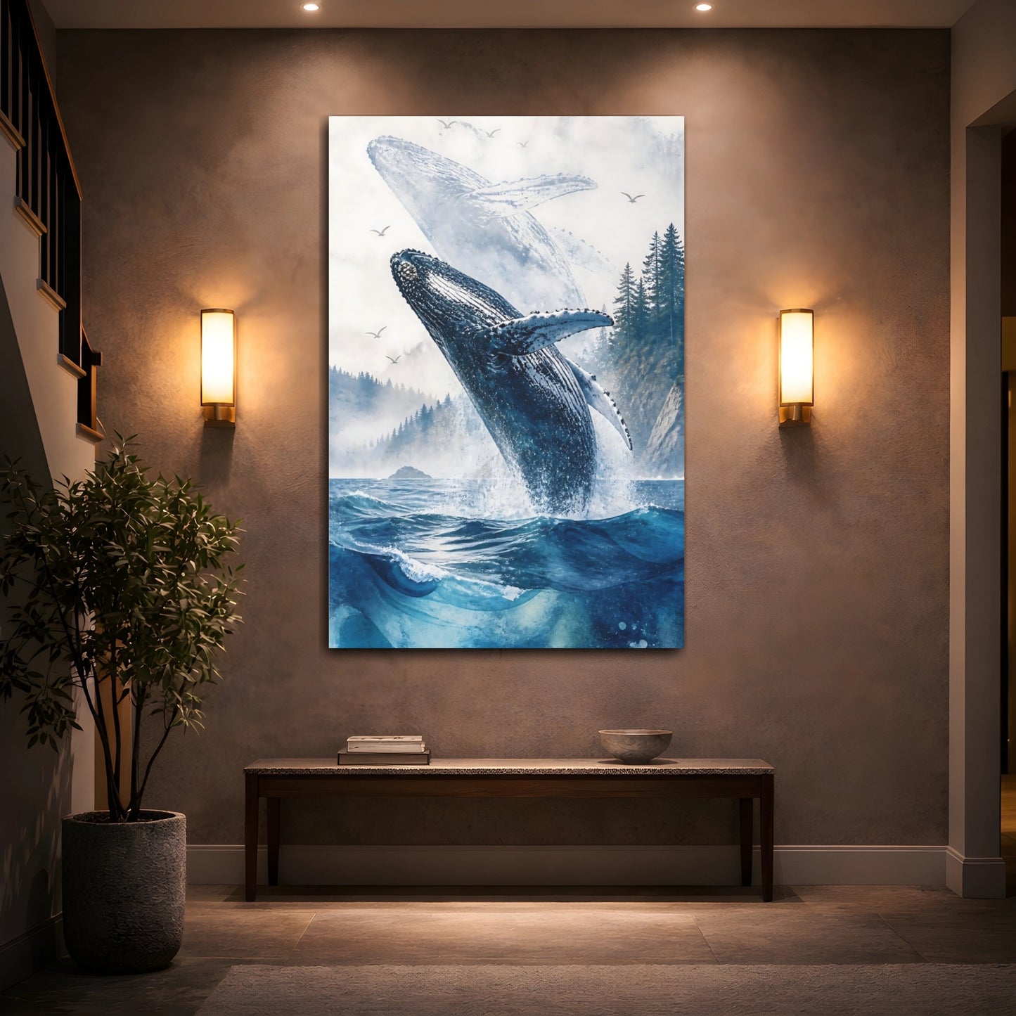 Mockup 2. Coastal Humpback Whale shown as canvas print