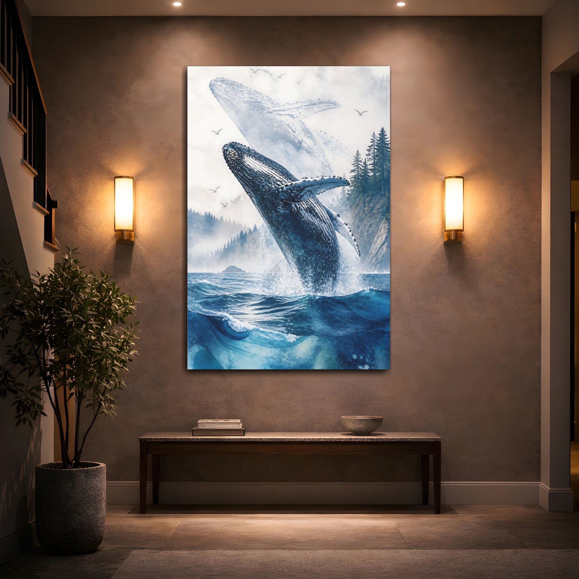 Mockup 2. Coastal Humpback Whale shown as canvas print