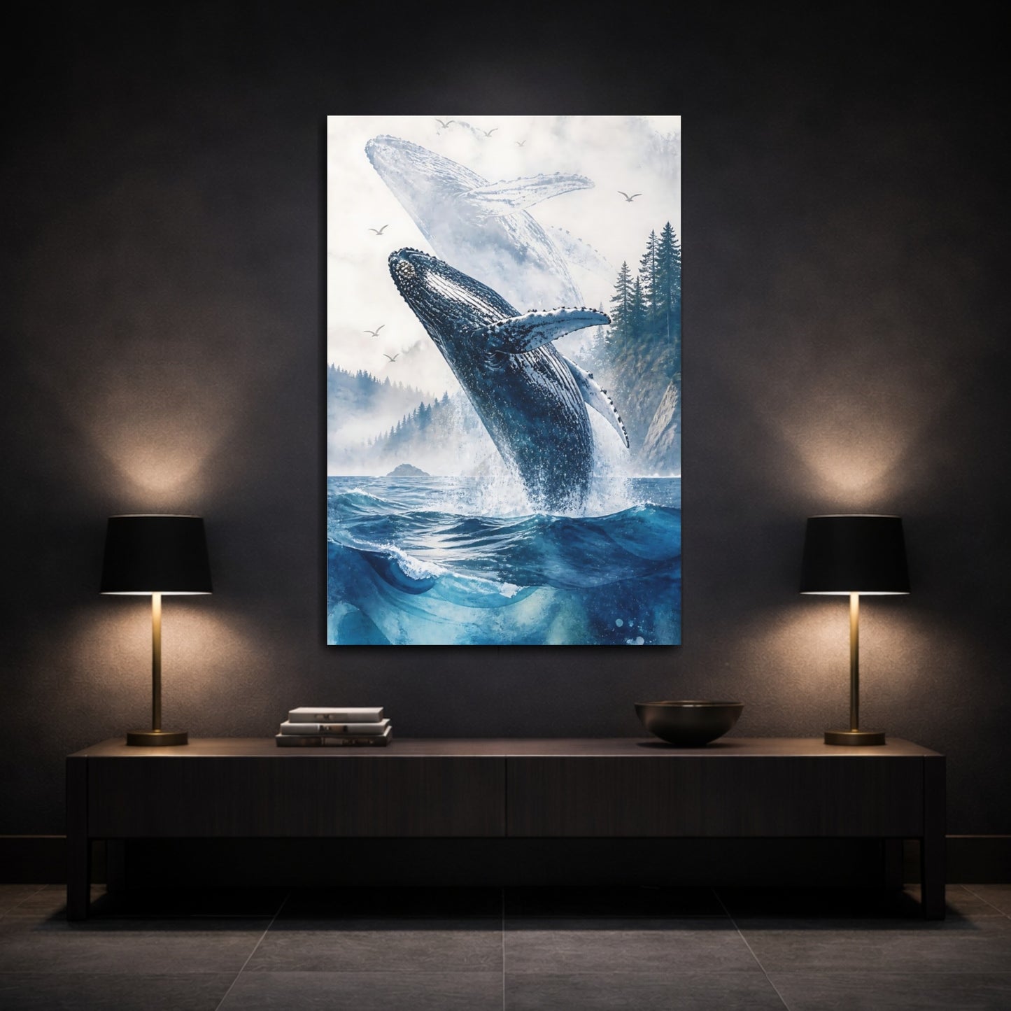 Mockup 3. Coastal Humpback Whale shown as canvas print