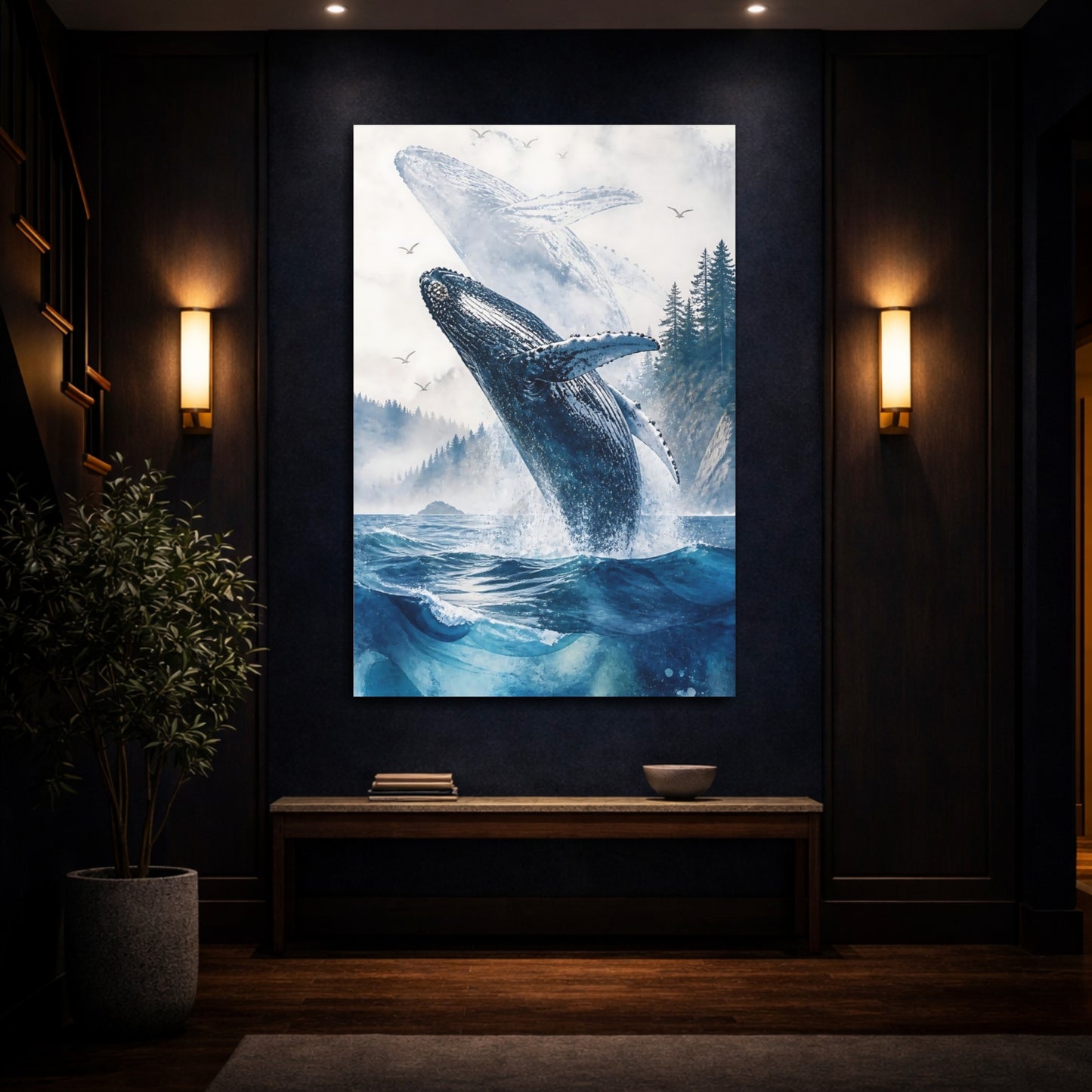 Mockup 4. Coastal Humpback Whale shown as canvas print