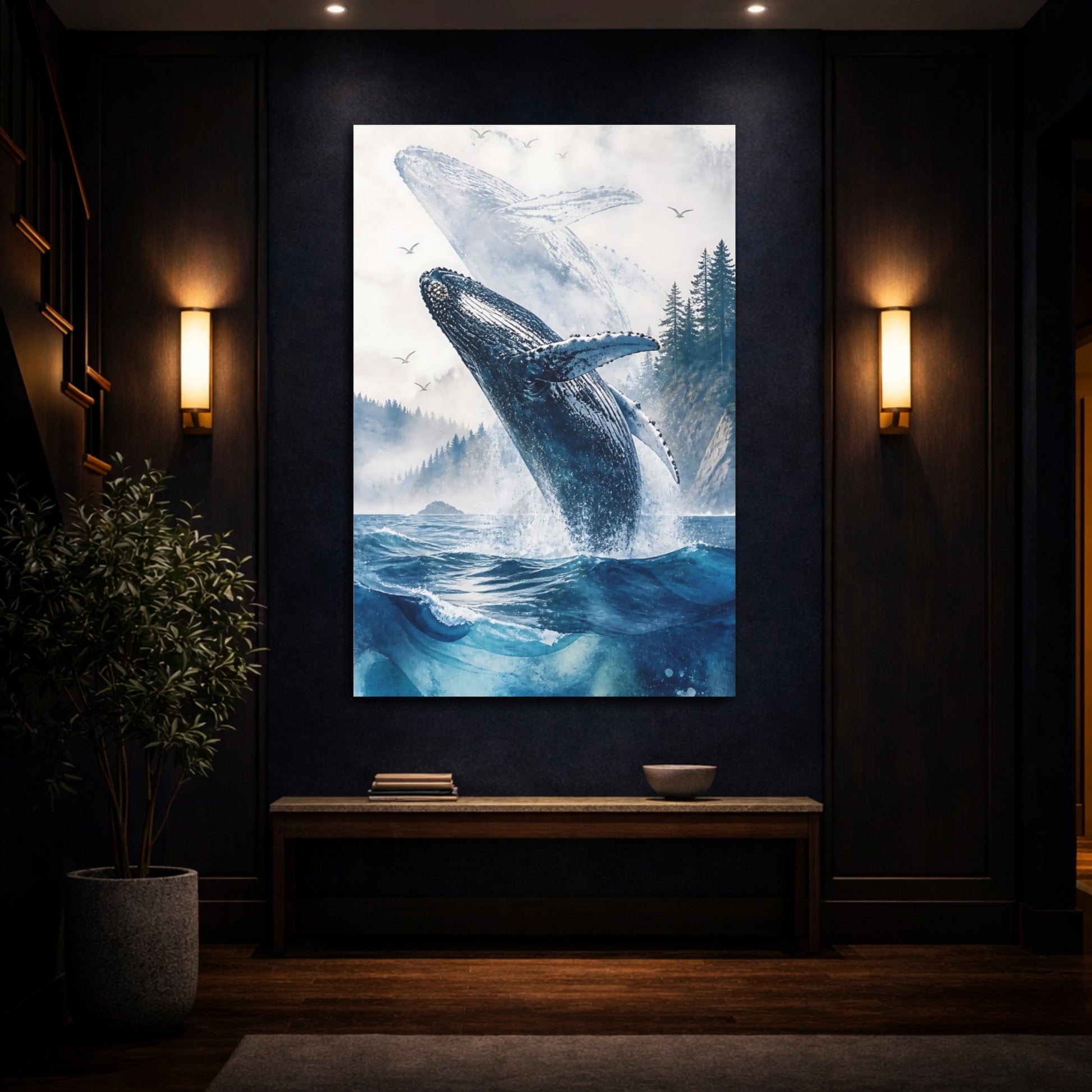 Mockup 4. Coastal Humpback Whale shown as canvas print