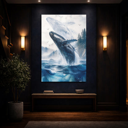 Mockup 4. Coastal Humpback Whale shown as canvas print