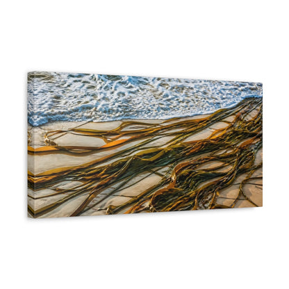 Side Mockup 3. Coastal Kelp Ribbons shown as canvas print