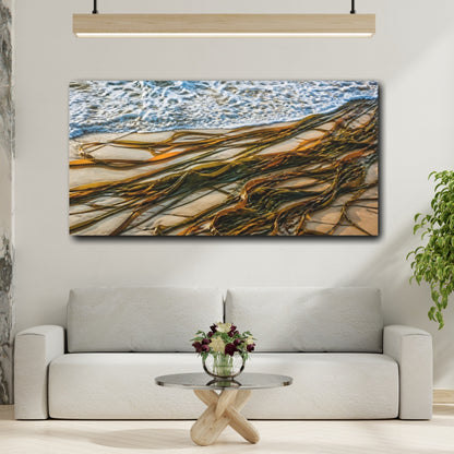 Mockup 2. Coastal Kelp Ribbons shown as canvas print