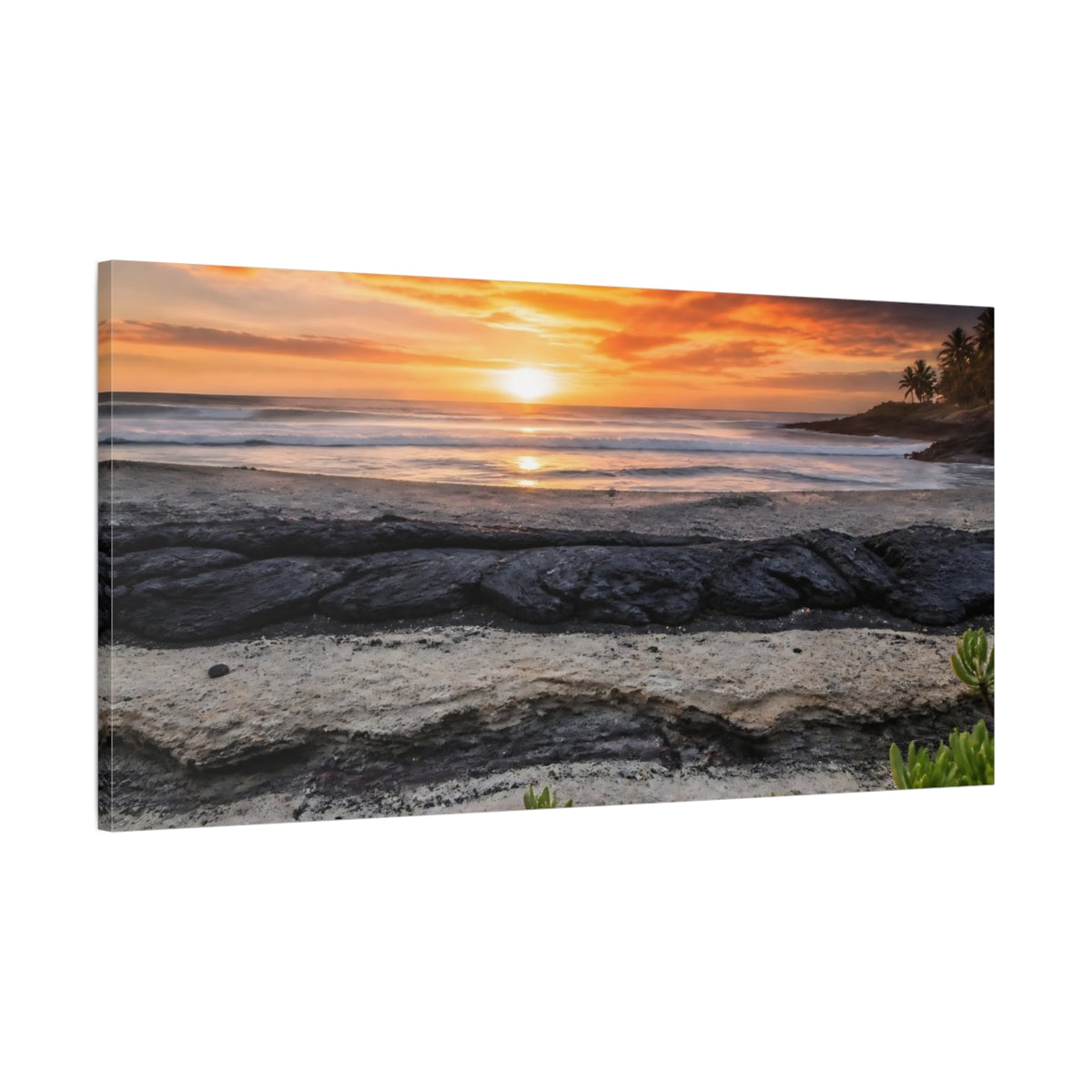Main Mockup. Coastal Lava Seam Sunset shown as canvas print
