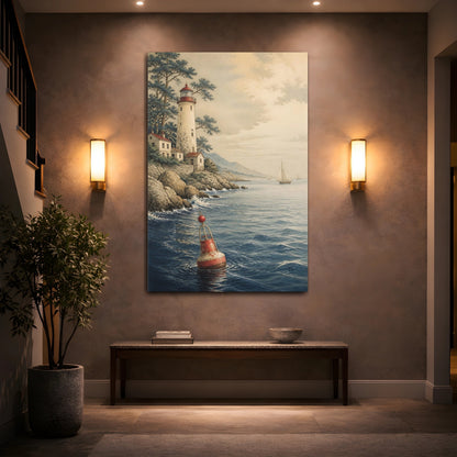 Mockup 2. Coastal Lighthouse Buoy shown as canvas print