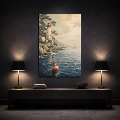 Mockup 3. Coastal Lighthouse Buoy shown as canvas print