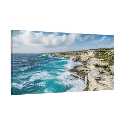 Side Mockup 1. Coastal Limestone Cliffs shown as canvas print